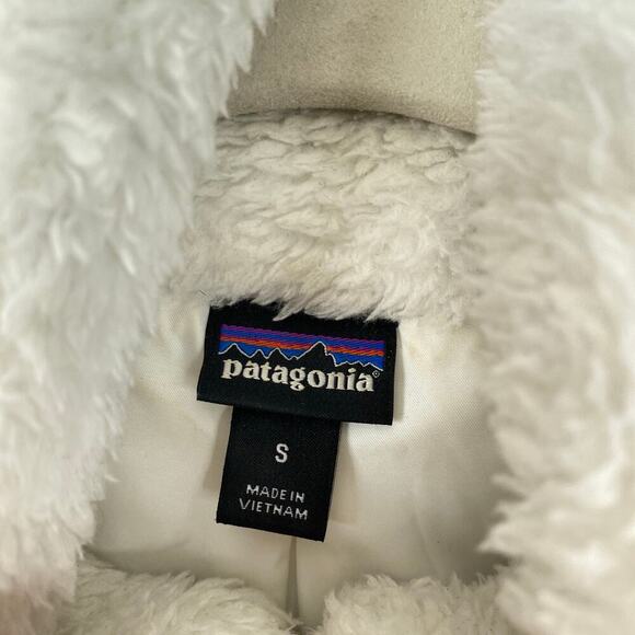 PATAGONIA Women's Los Gatos Vest White Fleece Winter Size Small Pockets - Picture 5 of 8